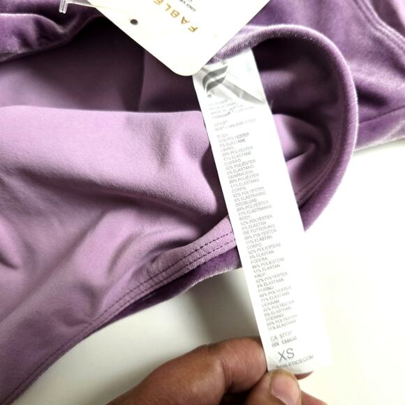Fabletics Gigi Velour Bodysuit XS – Purple, One Shoulder, NWT, Y2K Inspired - Picture 5 of 7